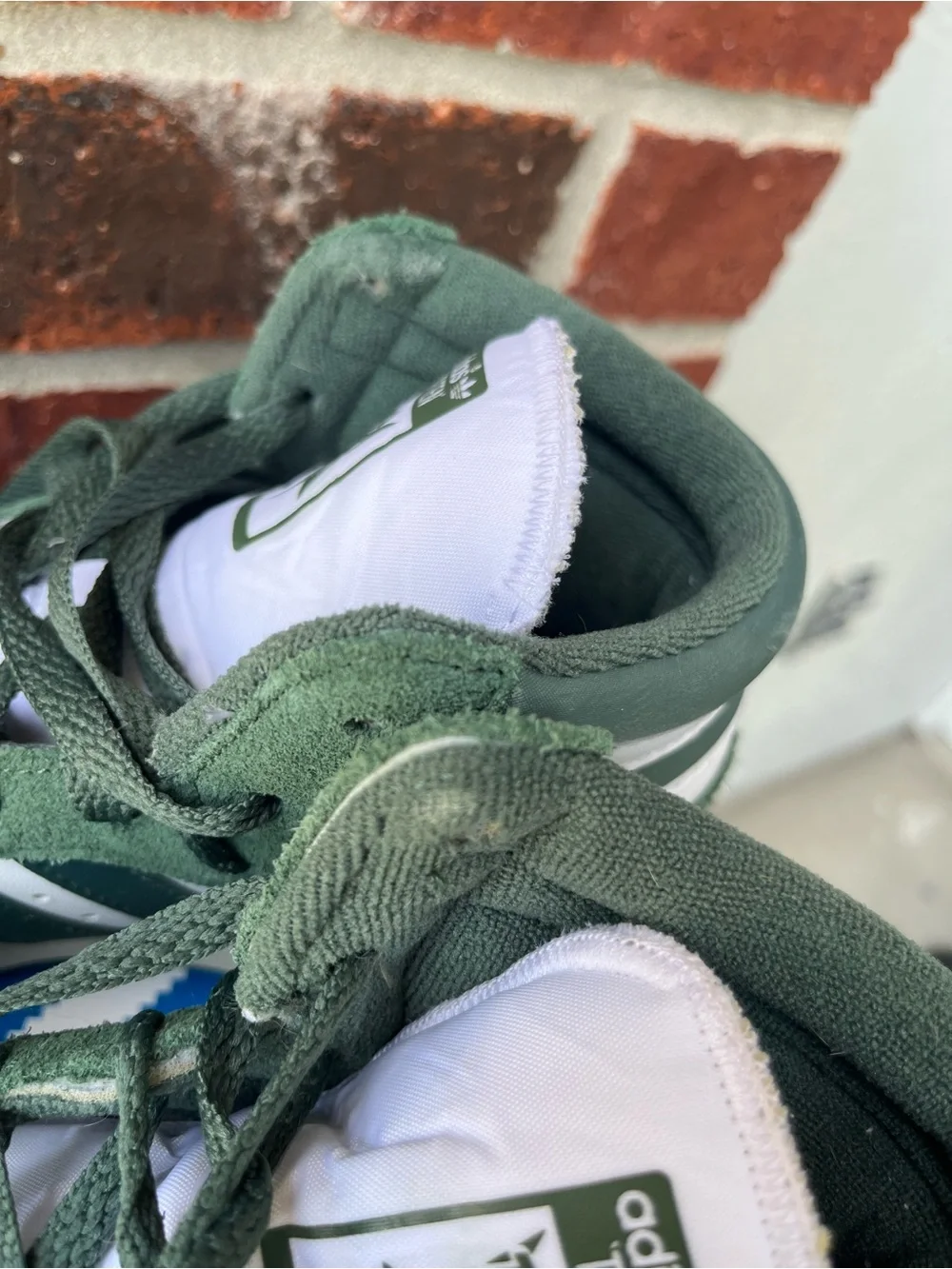 adidas Top Ten High-Top Sneakers in Green and White with Gold Dubrae